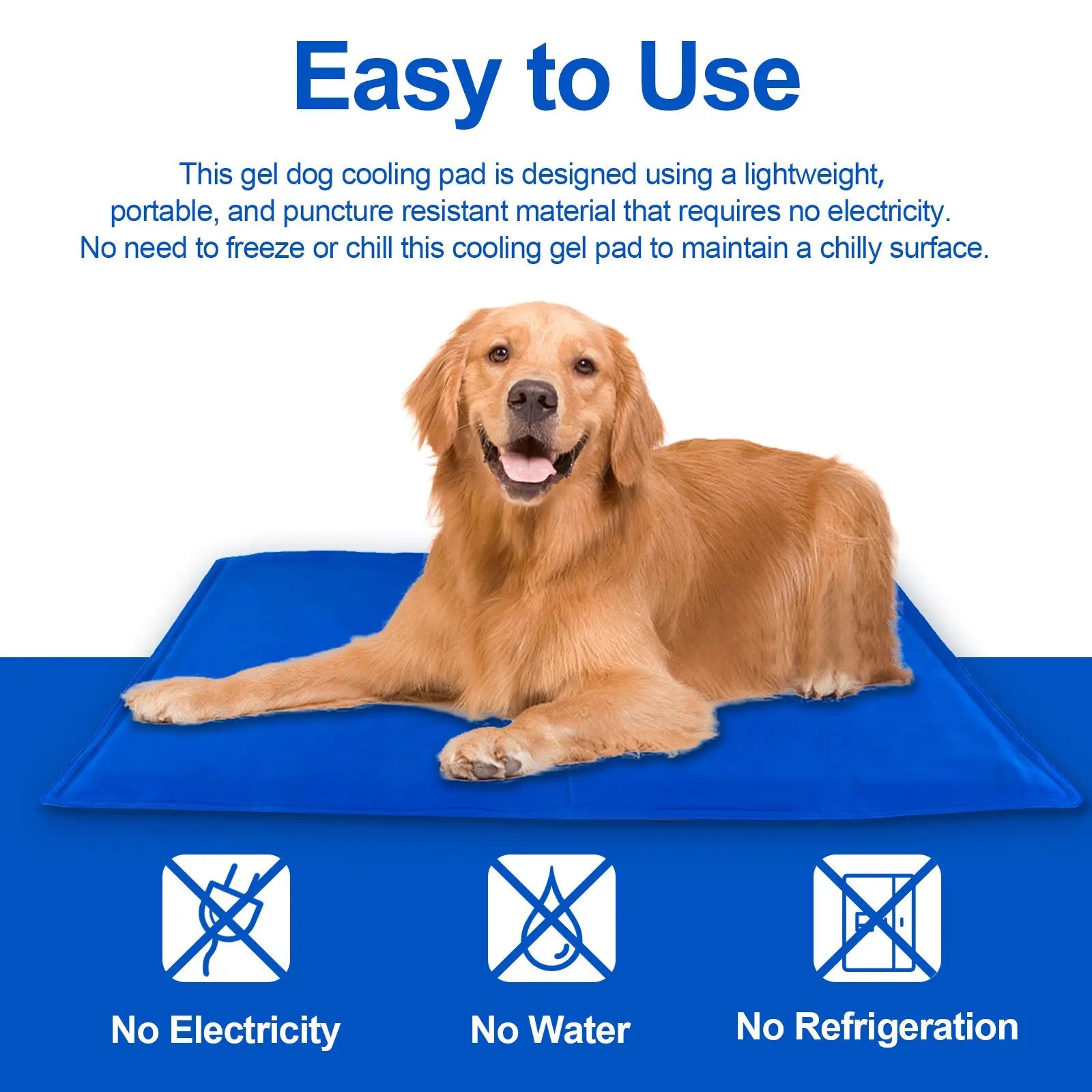 Dog Cooling Mat, Pet Cooling Mat for Dogs and Cats, Pressure Activated Dog Cooling Pad, No Water or Refrigeration Needed, Non-Toxic Gel - VINE GLOBAL