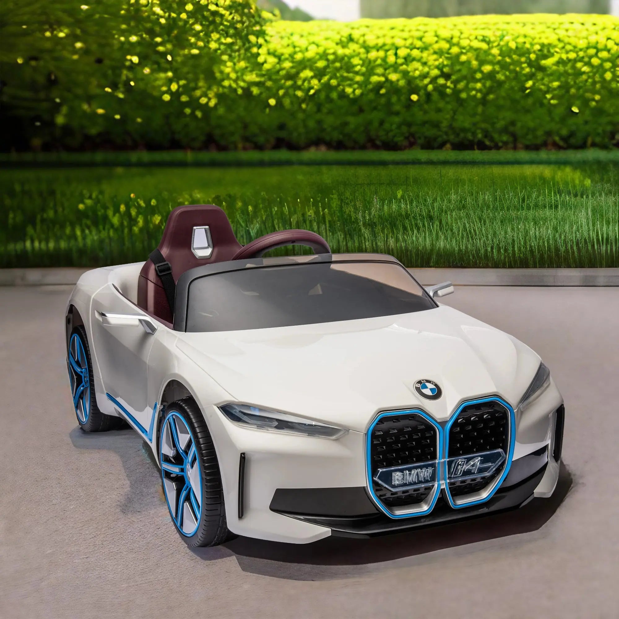 Licensed BMW I4,12v Kids ride on car 2.4G W/Parents Remote Control,electric car for kids,Three speed adjustable,Power display, USB,MP3 ,Bluetooth,LED light,Two-point safety belt,story - VINE GLOBAL