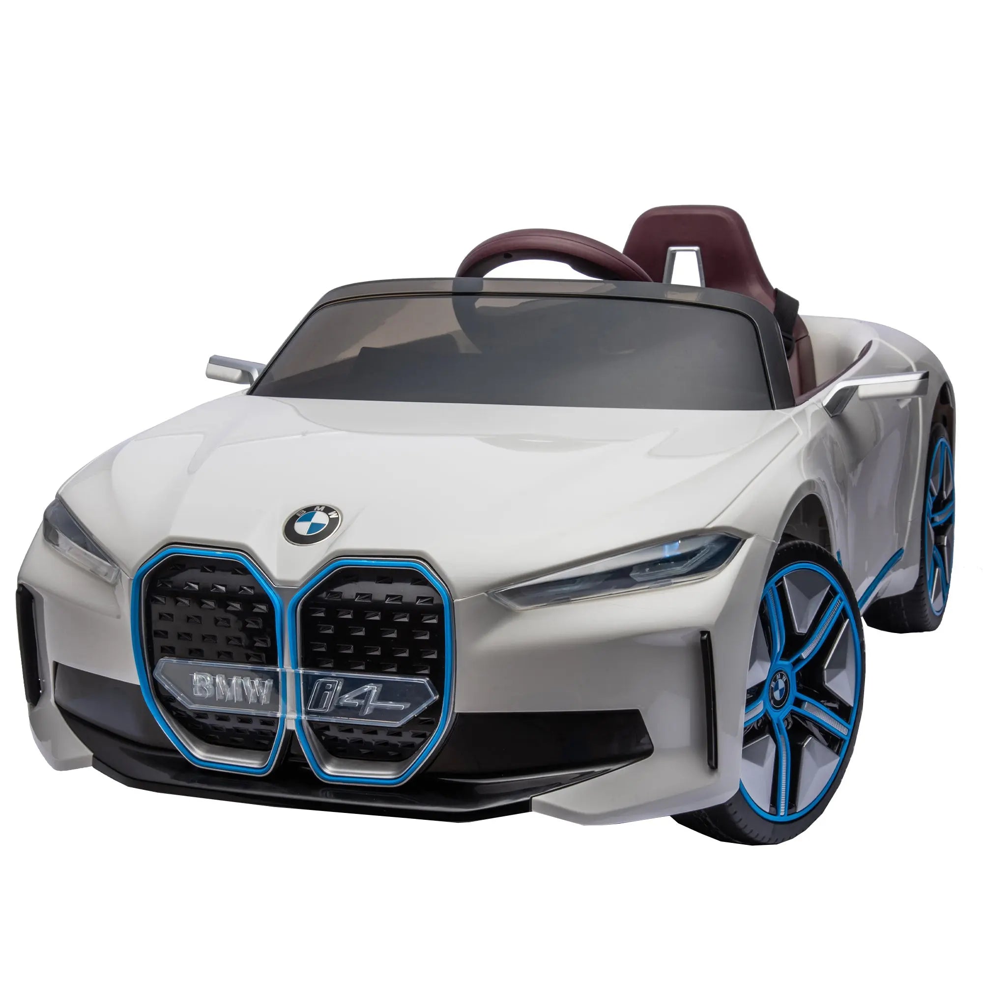 Licensed BMW I4,12v Kids ride on car 2.4G W/Parents Remote Control,electric car for kids,Three speed adjustable,Power display, USB,MP3 ,Bluetooth,LED light,Two-point safety belt,story - VINE GLOBAL