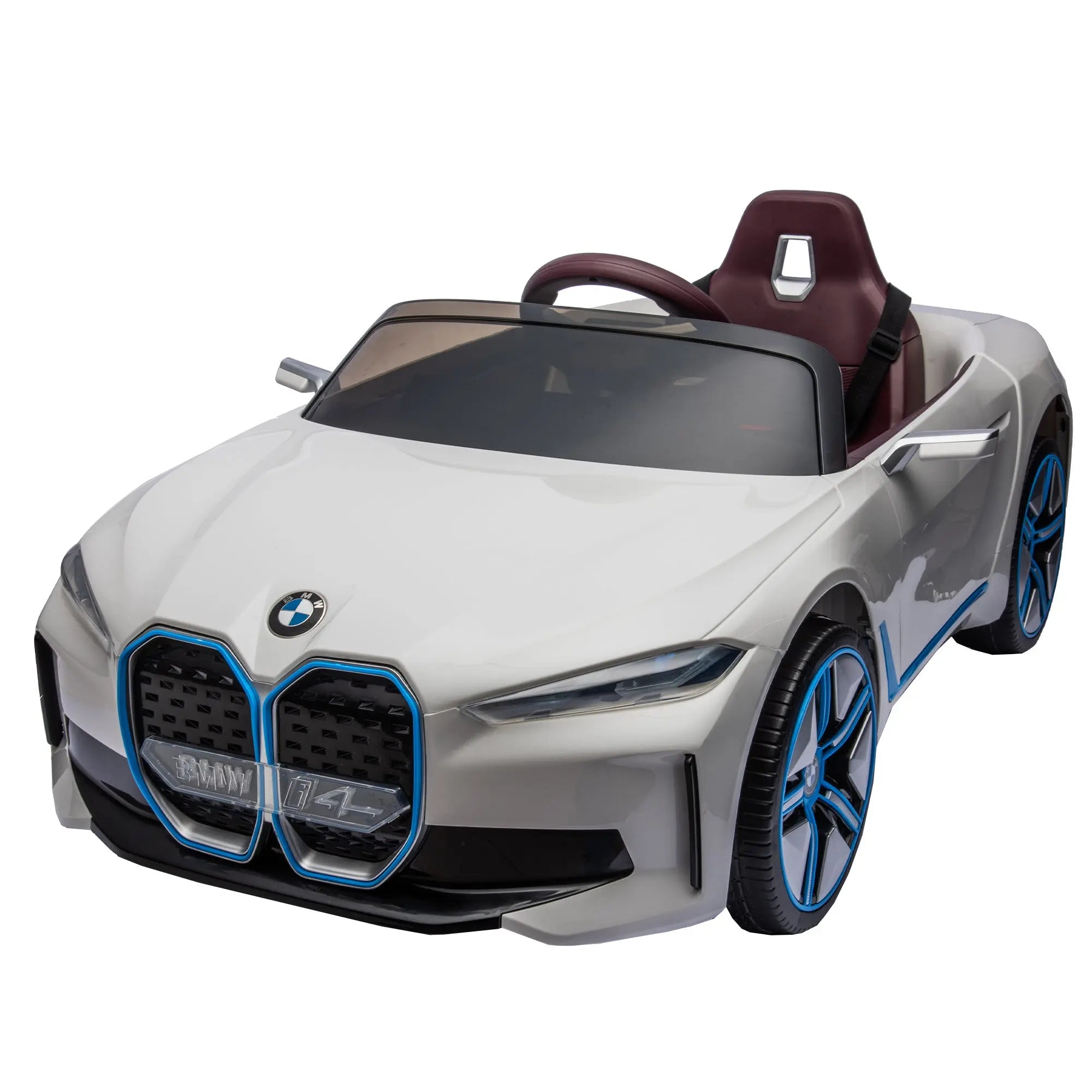 Licensed BMW I4,12v Kids ride on car 2.4G W/Parents Remote Control,electric car for kids,Three speed adjustable,Power display, USB,MP3 ,Bluetooth,LED light,Two-point safety belt,story - VINE GLOBAL