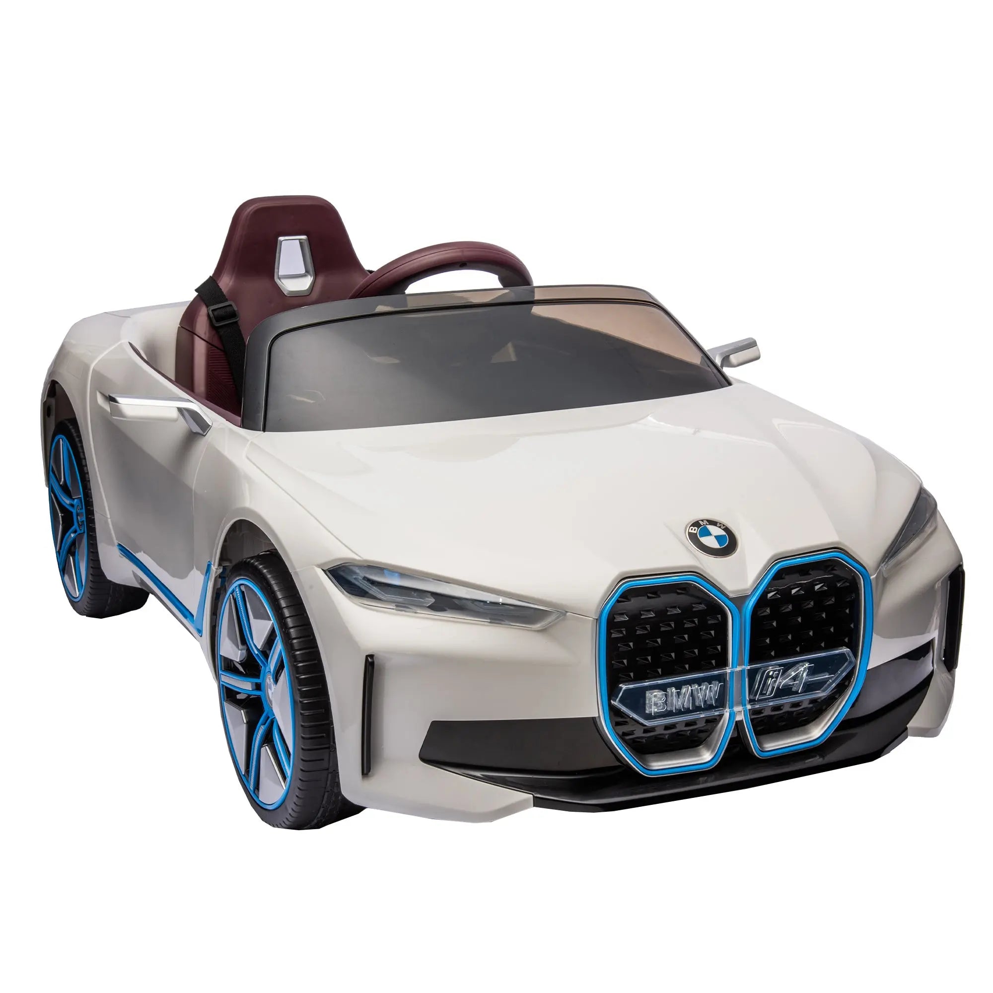 Licensed BMW I4,12v Kids ride on car 2.4G W/Parents Remote Control,electric car for kids,Three speed adjustable,Power display, USB,MP3 ,Bluetooth,LED light,Two-point safety belt,story - VINE GLOBAL