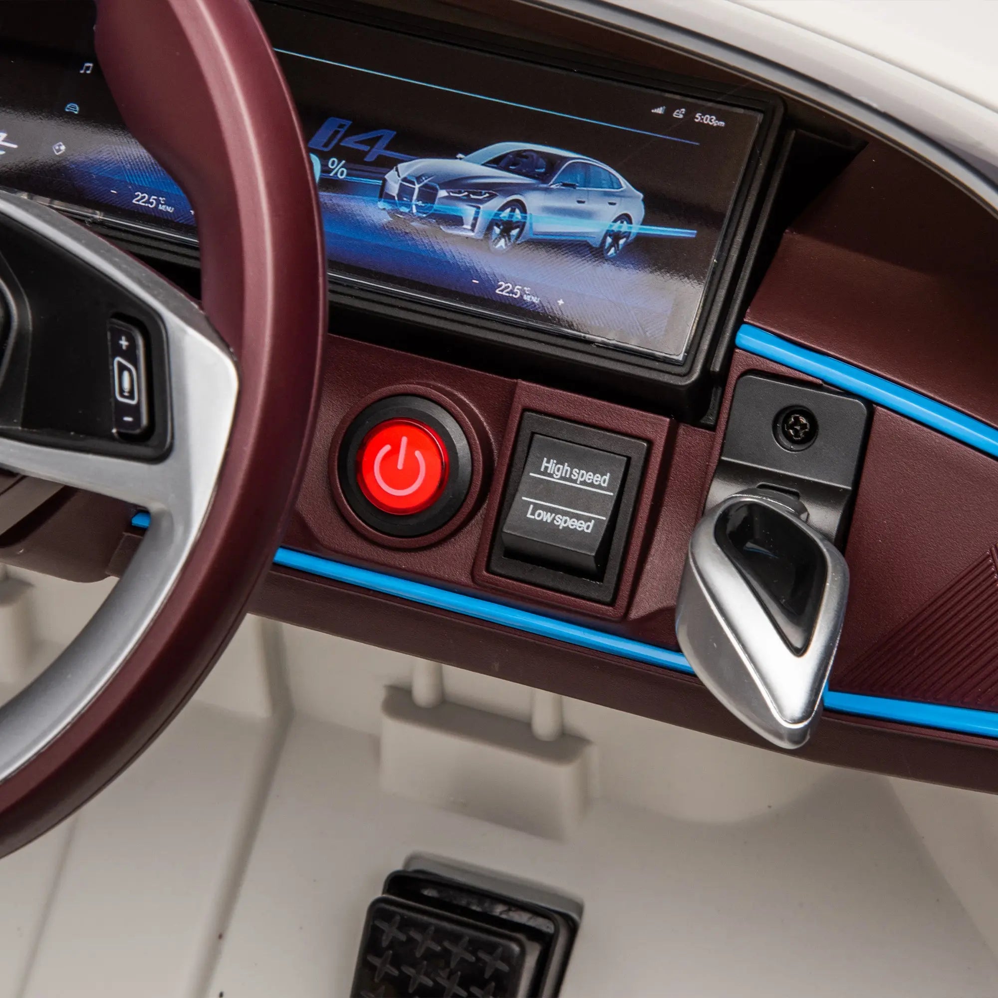 Licensed BMW I4,12v Kids ride on car 2.4G W/Parents Remote Control,electric car for kids,Three speed adjustable,Power display, USB,MP3 ,Bluetooth,LED light,Two-point safety belt,story - VINE GLOBAL