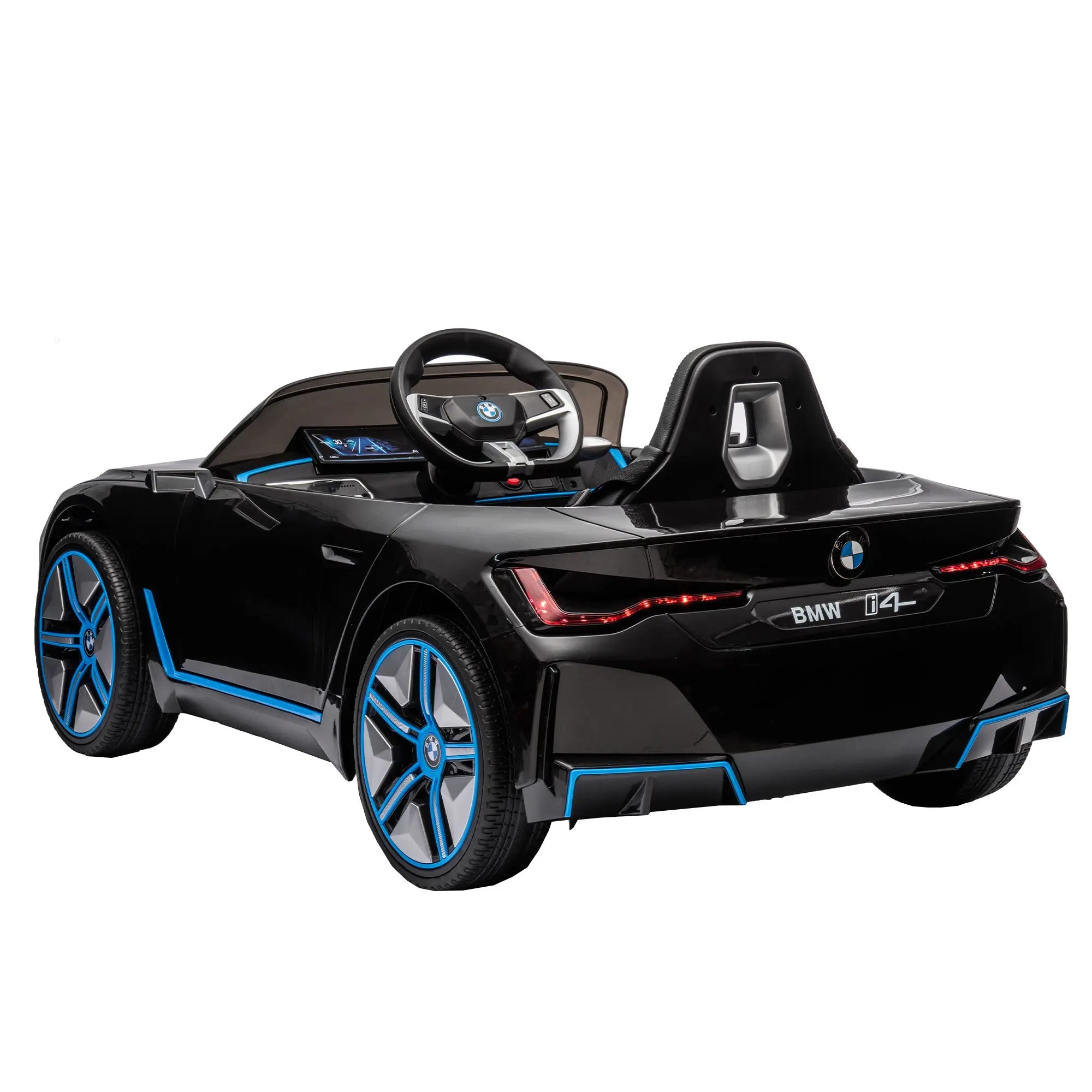 Licensed BMW I4,12v Kids ride on car 2.4G W/Parents Remote Control,electric car for kids,Three speed adjustable,Power display, USB,MP3 ,Bluetooth,LED light,Two-point safety belt,story - VINE GLOBAL