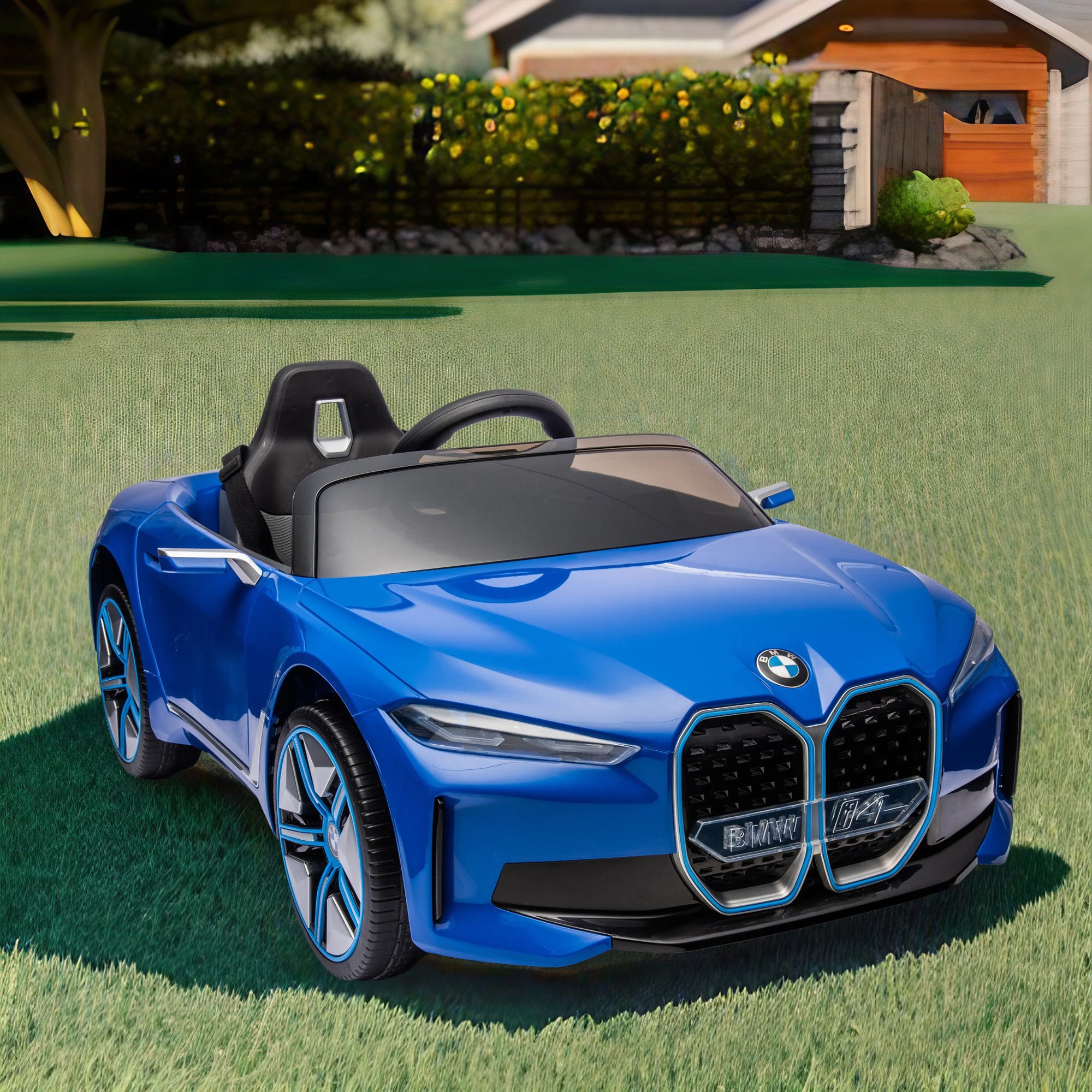 Licensed BMW I4,12v Kids ride on car 2.4G W/Parents Remote Control,electric car for kids,Three speed adjustable,Power display, USB,MP3 ,Bluetooth,LED light,Two-point safety belt,story - VINE GLOBAL