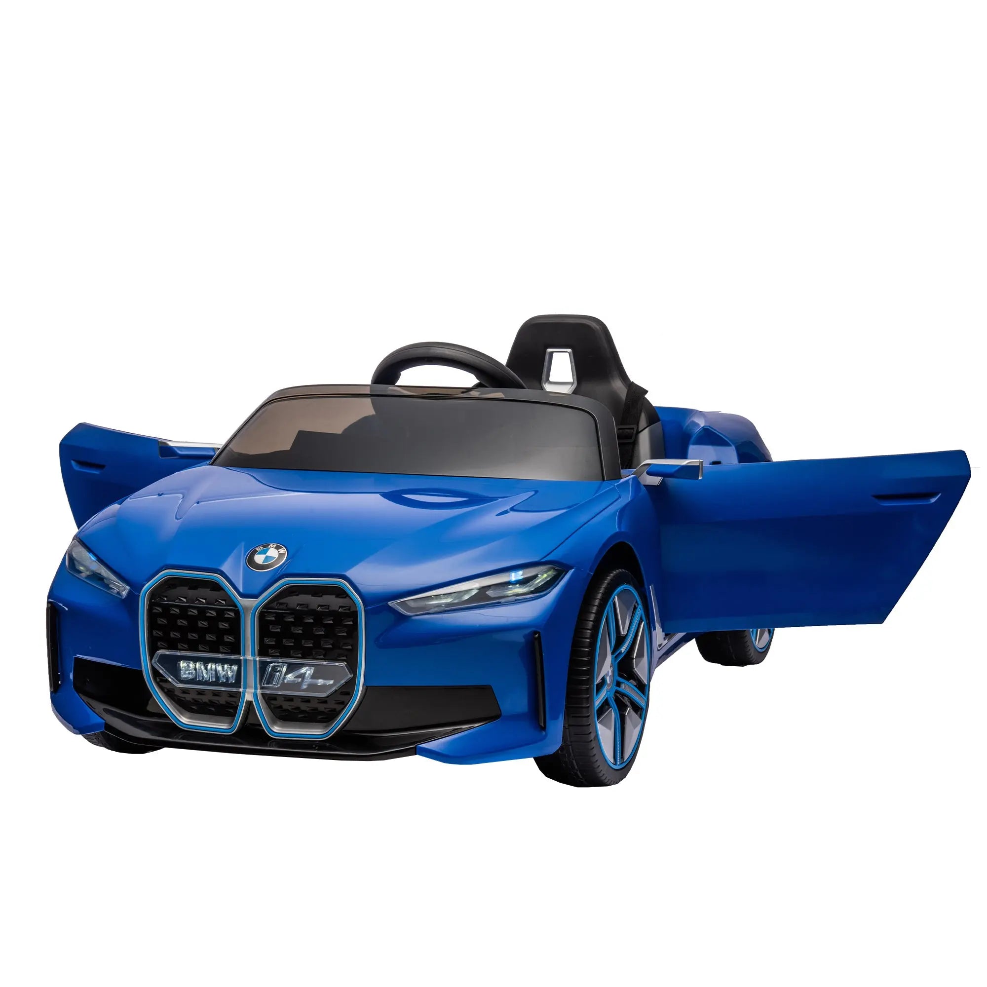Licensed BMW I4,12v Kids ride on car 2.4G W/Parents Remote Control,electric car for kids,Three speed adjustable,Power display, USB,MP3 ,Bluetooth,LED light,Two-point safety belt,story - VINE GLOBAL