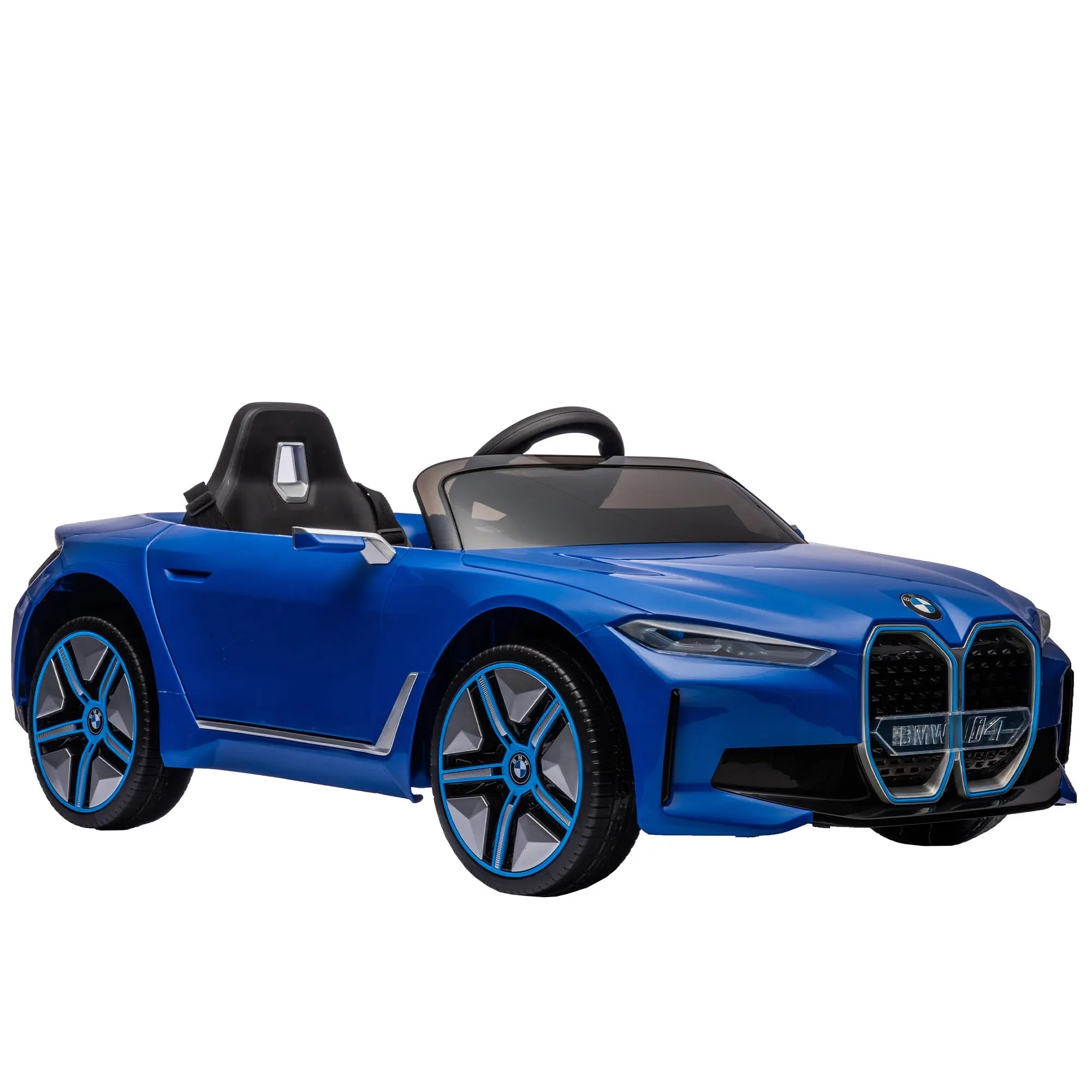 Licensed BMW I4,12v Kids ride on car 2.4G W/Parents Remote Control,electric car for kids,Three speed adjustable,Power display, USB,MP3 ,Bluetooth,LED light,Two-point safety belt,story - VINE GLOBAL