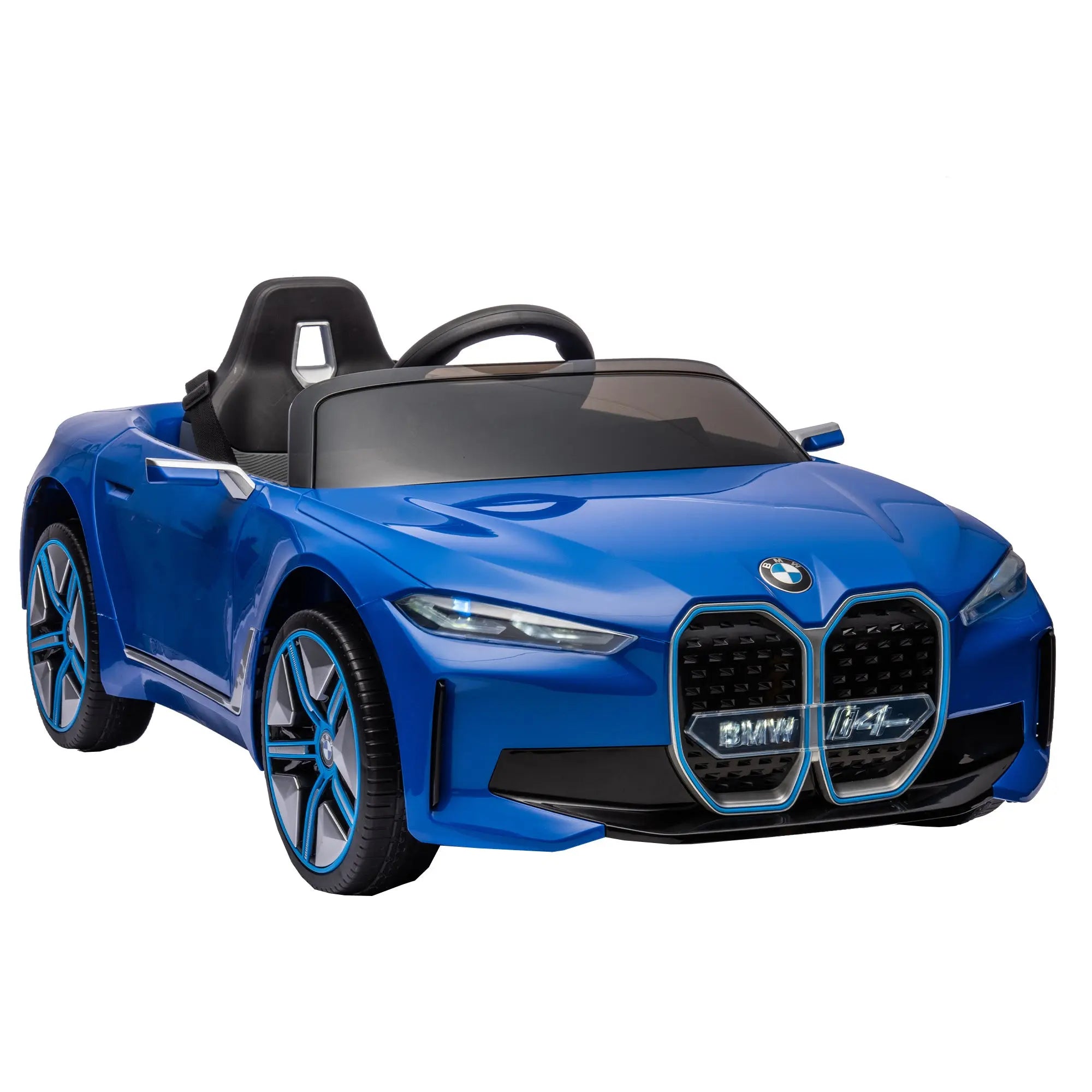 Licensed BMW I4,12v Kids ride on car 2.4G W/Parents Remote Control,electric car for kids,Three speed adjustable,Power display, USB,MP3 ,Bluetooth,LED light,Two-point safety belt,story - VINE GLOBAL