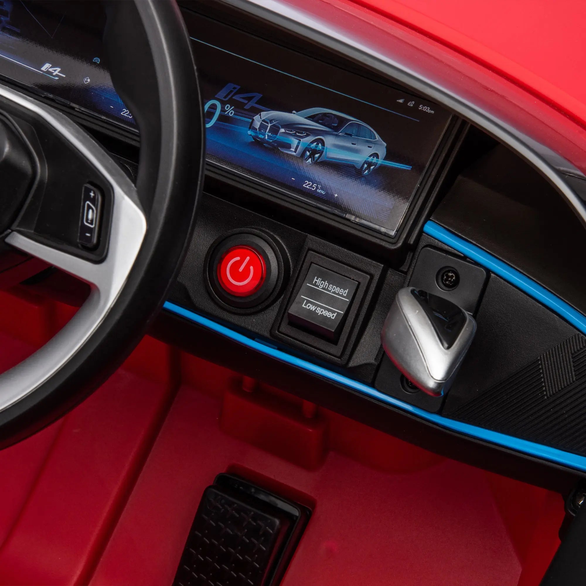 Licensed BMW I4,12v Kids ride on car 2.4G W/Parents Remote Control,electric car for kids,Three speed adjustable,Power display, USB,MP3 ,Bluetooth,LED light,Two-point safety belt,story - VINE GLOBAL