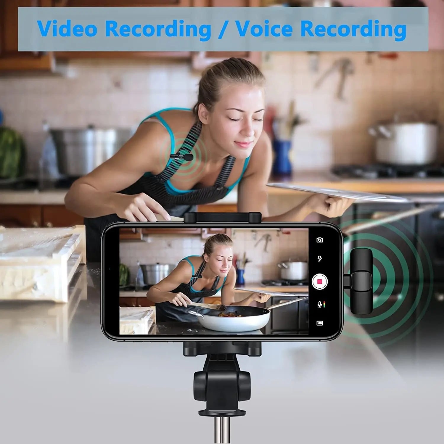 Wireless Lavalier Lapel Microphone For IPhone IPad Professional Wireless Clip Mic - Cordless Omnidirectional Condenser Recording Mic For Interview Video Podcast Vlog YouTube - VINE GLOBAL