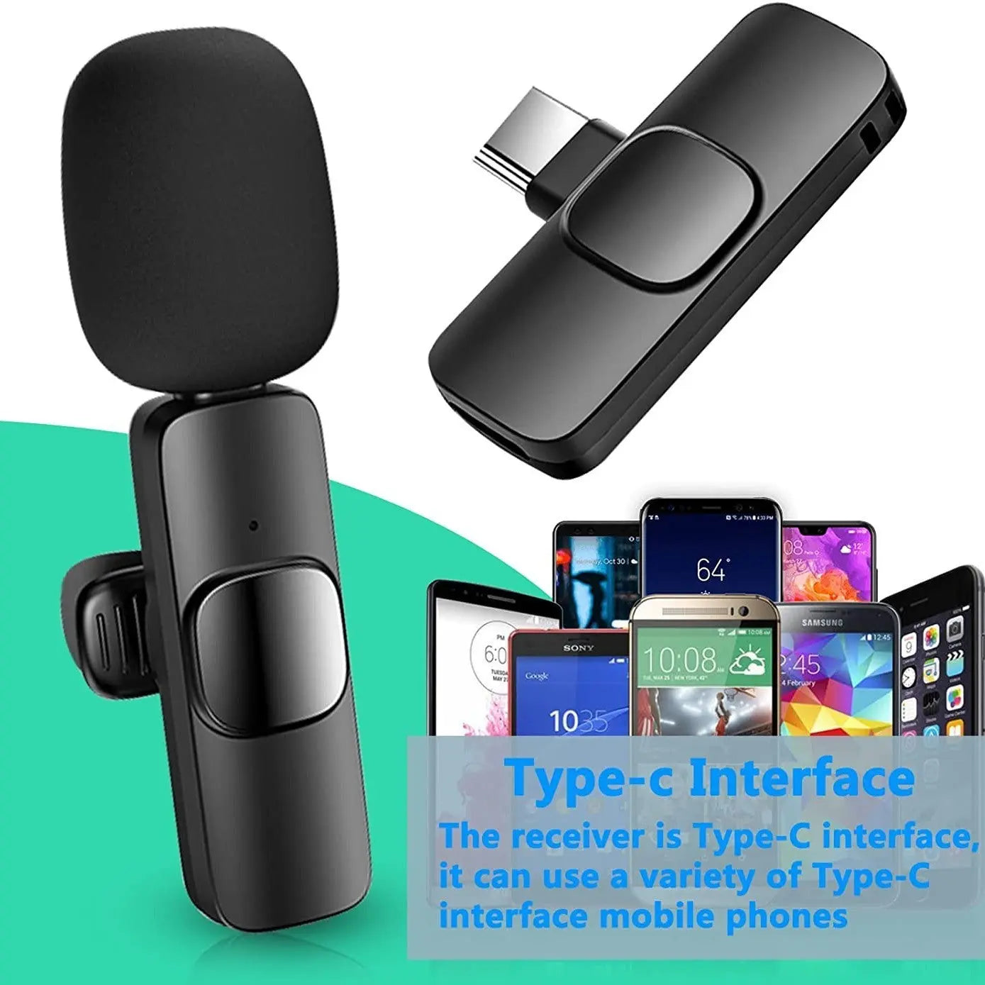 Wireless Lavalier Lapel Microphone For IPhone IPad Professional Wireless Clip Mic - Cordless Omnidirectional Condenser Recording Mic For Interview Video Podcast Vlog YouTube - VINE GLOBAL