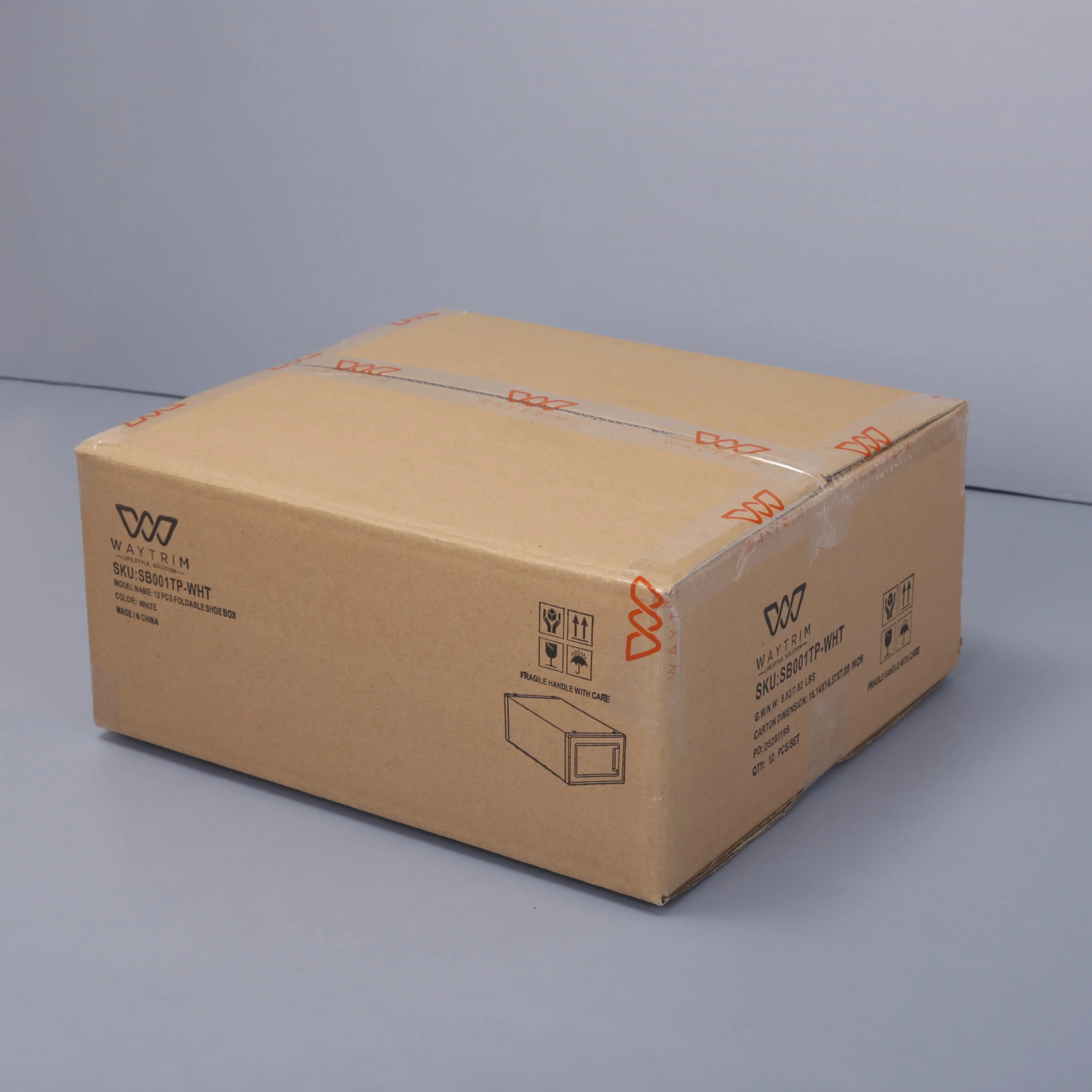 Set of 12 Stackable Clear Plastic Transparent Shoe Storage Box in Home - VINE GLOBAL