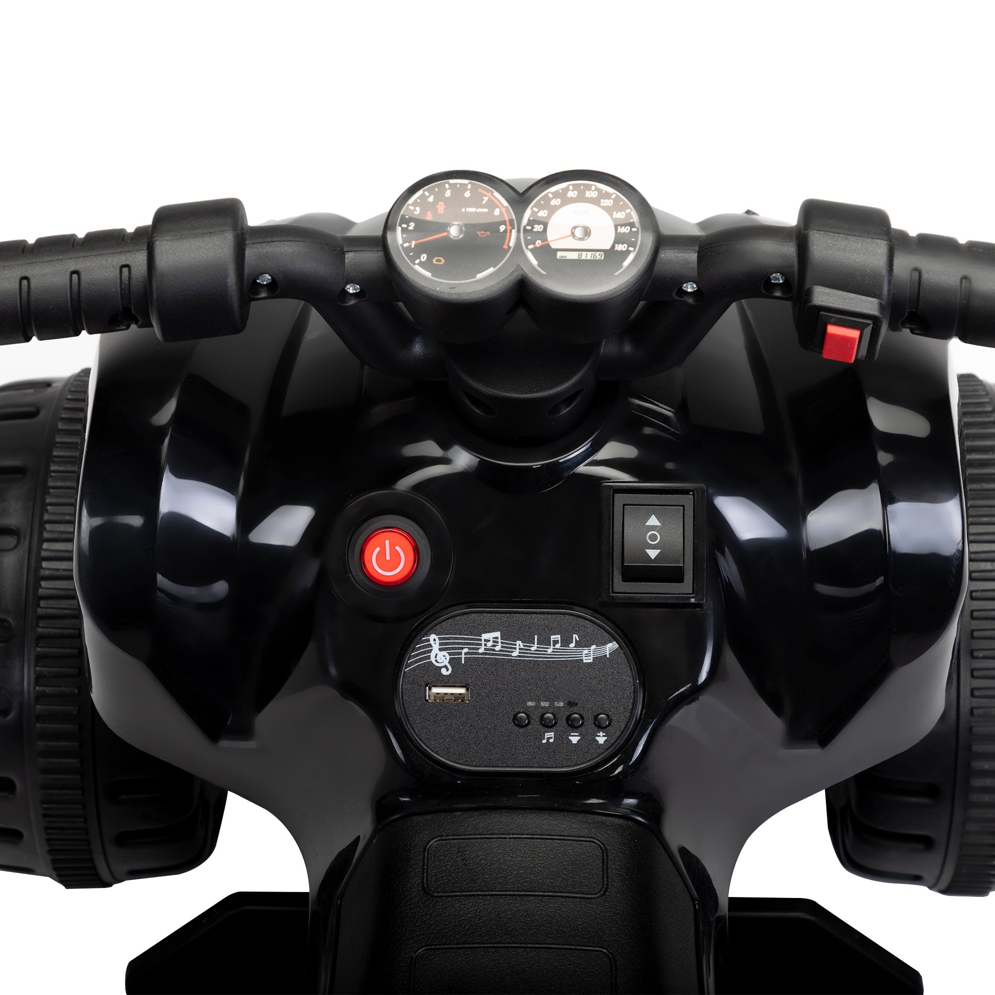 Kids Ride-on ATV, 6V Battery Powered Electric Quad Car with Music, LED Lights and Spray Device, 4 Wheeled Ride-on Toy for Toddlers Age 3-5, Black - VINE GLOBAL