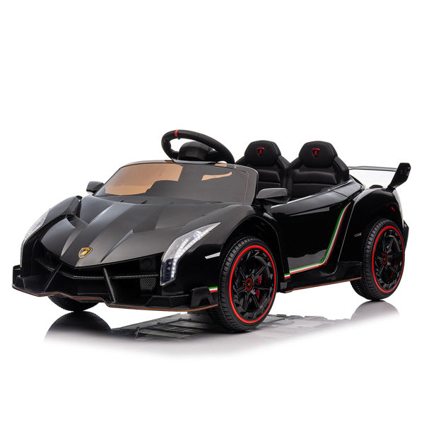 LEADZM Lamborghini Poison Small Dual Drive 12V 4.5AH with 2.4G Remote Control Sports Car Electric Car Black - VINE GLOBAL