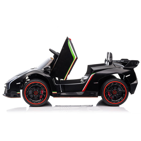LEADZM Lamborghini Poison Small Dual Drive 12V 4.5AH with 2.4G Remote Control Sports Car Electric Car Black - VINE GLOBAL