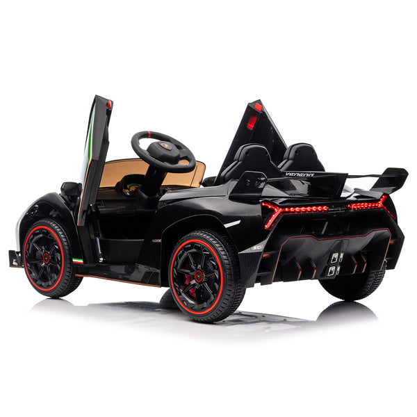 LEADZM Lamborghini Poison Small Dual Drive 12V 4.5AH with 2.4G Remote Control Sports Car Electric Car Black - VINE GLOBAL