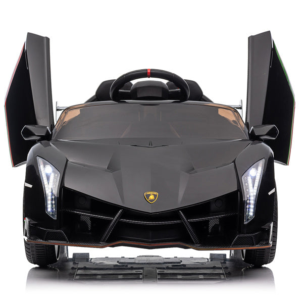 LEADZM Lamborghini Poison Small Dual Drive 12V 4.5AH with 2.4G Remote Control Sports Car Electric Car Black - VINE GLOBAL