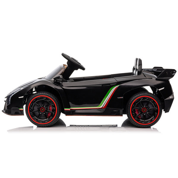 LEADZM Lamborghini Poison Small Dual Drive 12V 4.5AH with 2.4G Remote Control Sports Car Electric Car Black - VINE GLOBAL