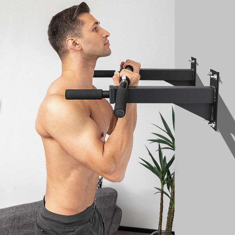Wall Mounted Multi-Grip Pull Up Bar with Foam Handgrips - VINE GLOBAL