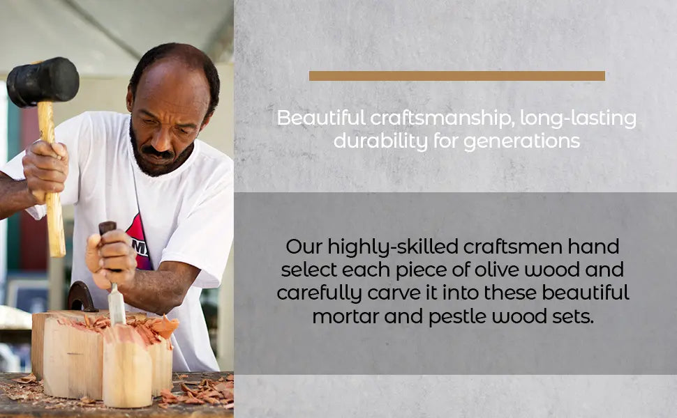 Olive Wood Rustic Mortar and Pestle - VINE GLOBAL