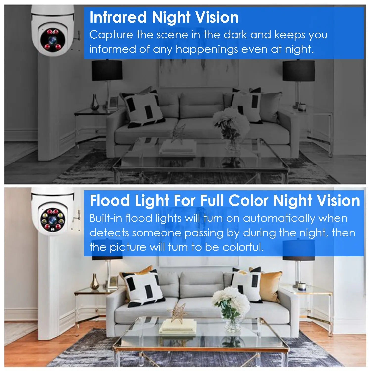 E27 WiFi Bulb Camera 1080P FHD WiFi IP Pan Tilt Security Surveillance Camera - VINE GLOBAL