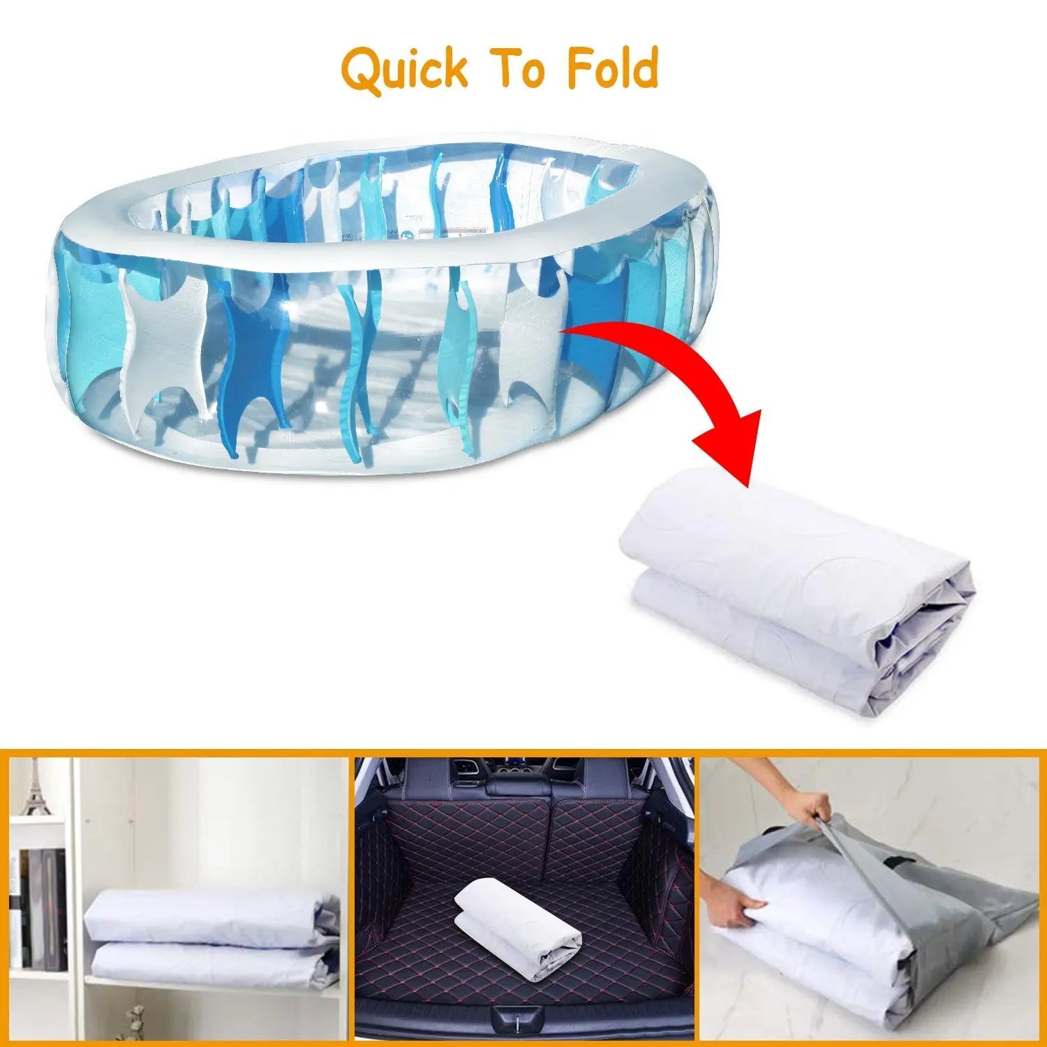 90×60×20In Inflatable Swimming Pool Blow Up Family Pool For Kids Foldable Swim Ball Pool Center - VINE GLOBAL