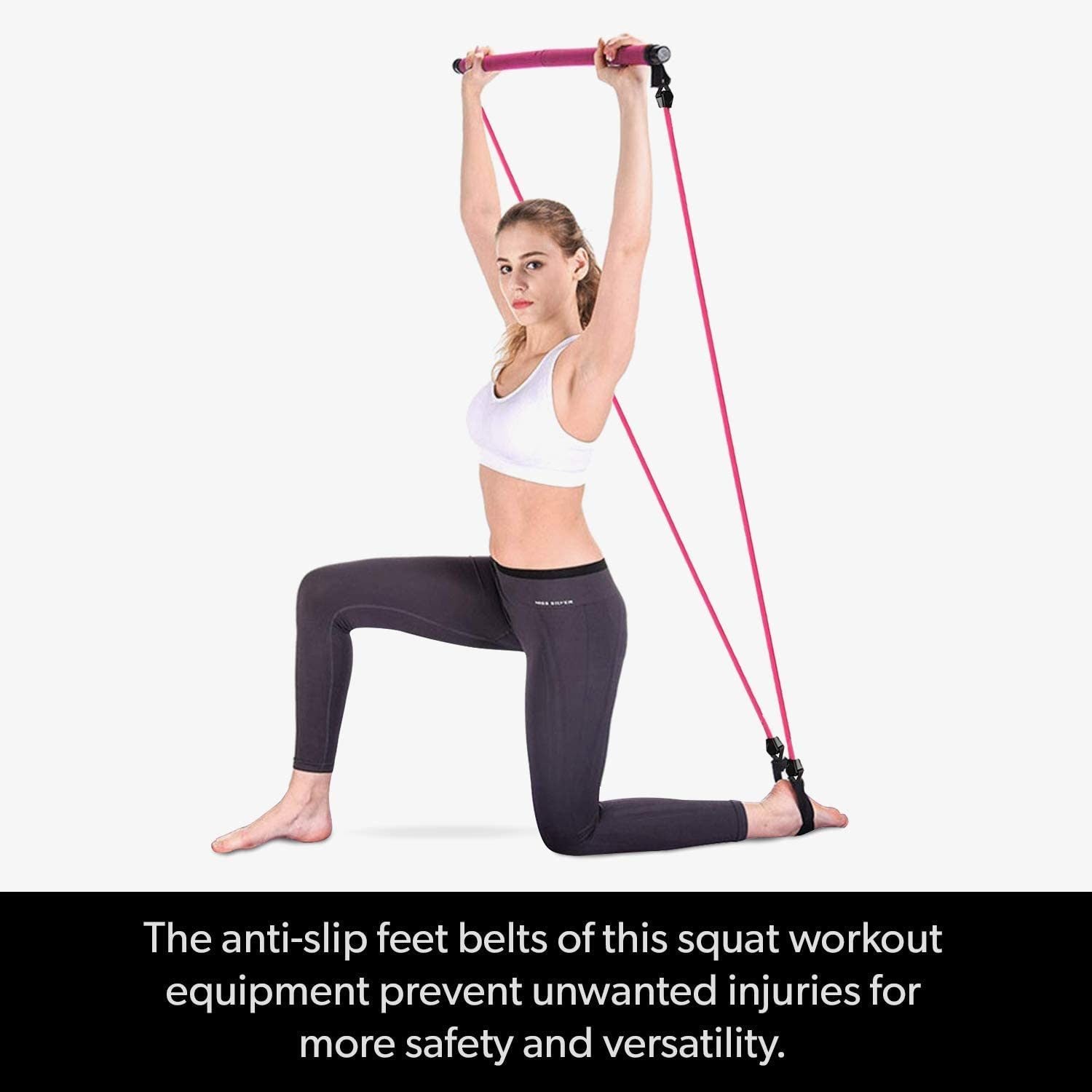 2 Latex Exercise Resistance Band - 2-Section Sticks - All-in-one Strength Weights Equipment for Body Fitness Squat Yoga - VINE GLOBAL