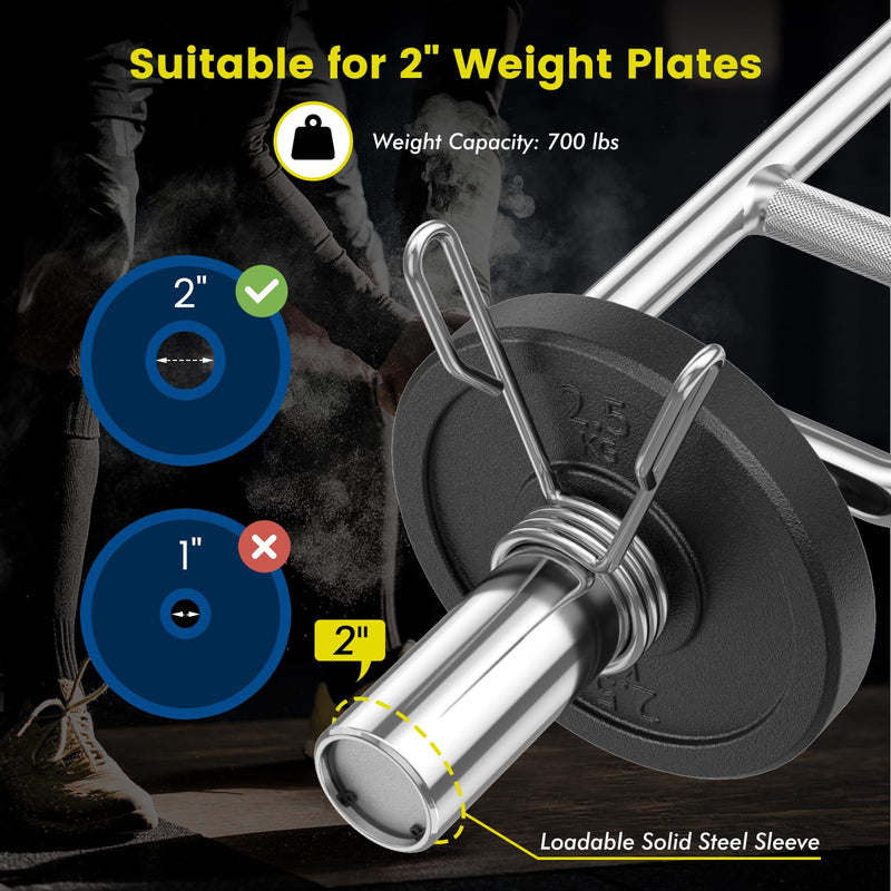 Strength Training Triceps Bar with Knurled Handles for Squats/Deadlifts/Shrugs - VINE GLOBAL