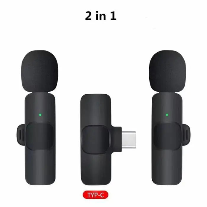Wireless Lavalier Lapel Microphone for iPhone 15 Series/Android/Computer - Bluetooth Mini Phone Microphones for Video Recording - 2 Clip on Mics with USB C Interface for Tiktok YouTube Vlog - VINE GLOBAL