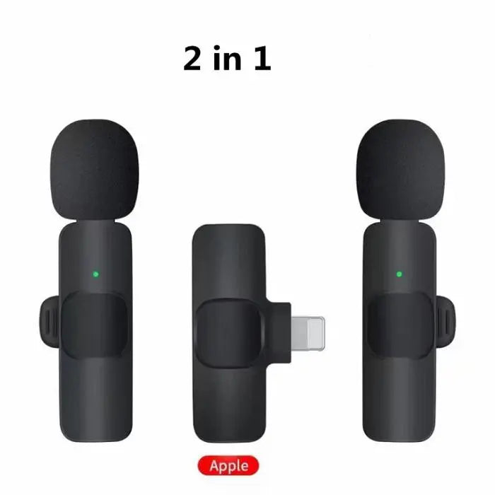 Wireless Lavalier Lapel Microphone for iPhone 15 Series/Android/Computer - Bluetooth Mini Phone Microphones for Video Recording - 2 Clip on Mics with USB C Interface for Tiktok YouTube Vlog - VINE GLOBAL