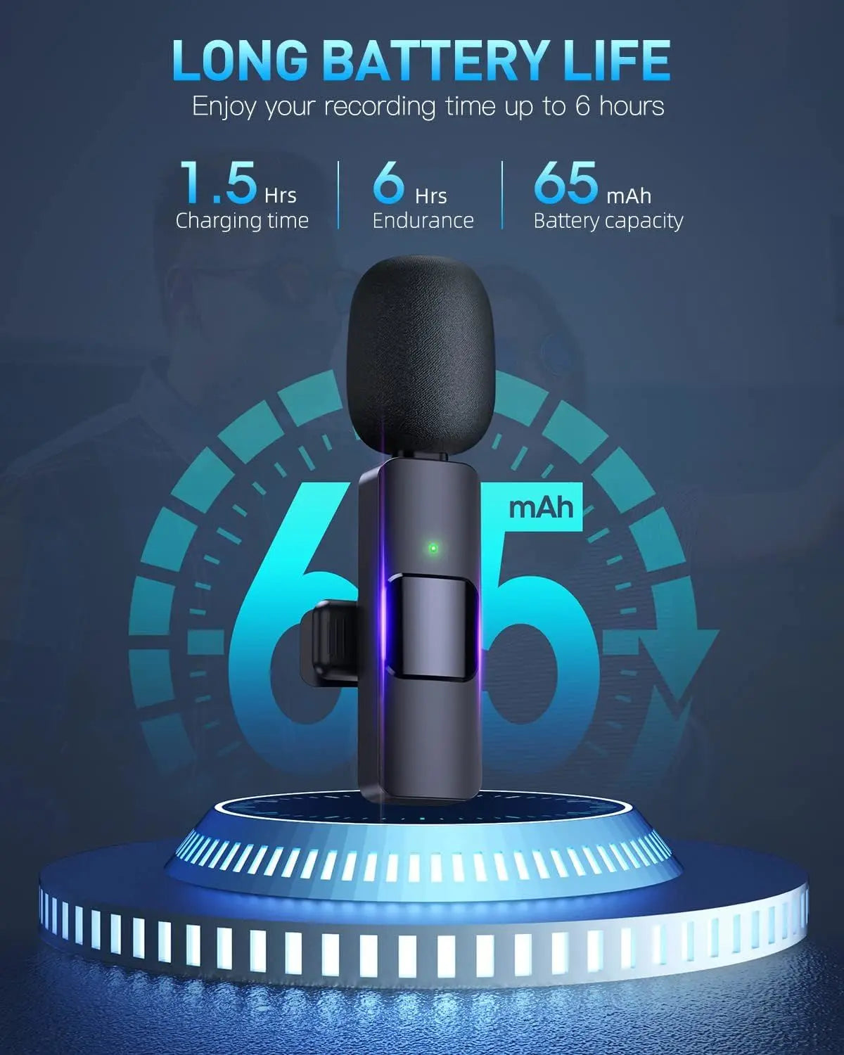 Wireless Lavalier Lapel Microphone for iPhone 15 Series/Android/Computer - Bluetooth Mini Phone Microphones for Video Recording - 2 Clip on Mics with USB C Interface for Tiktok YouTube Vlog - VINE GLOBAL