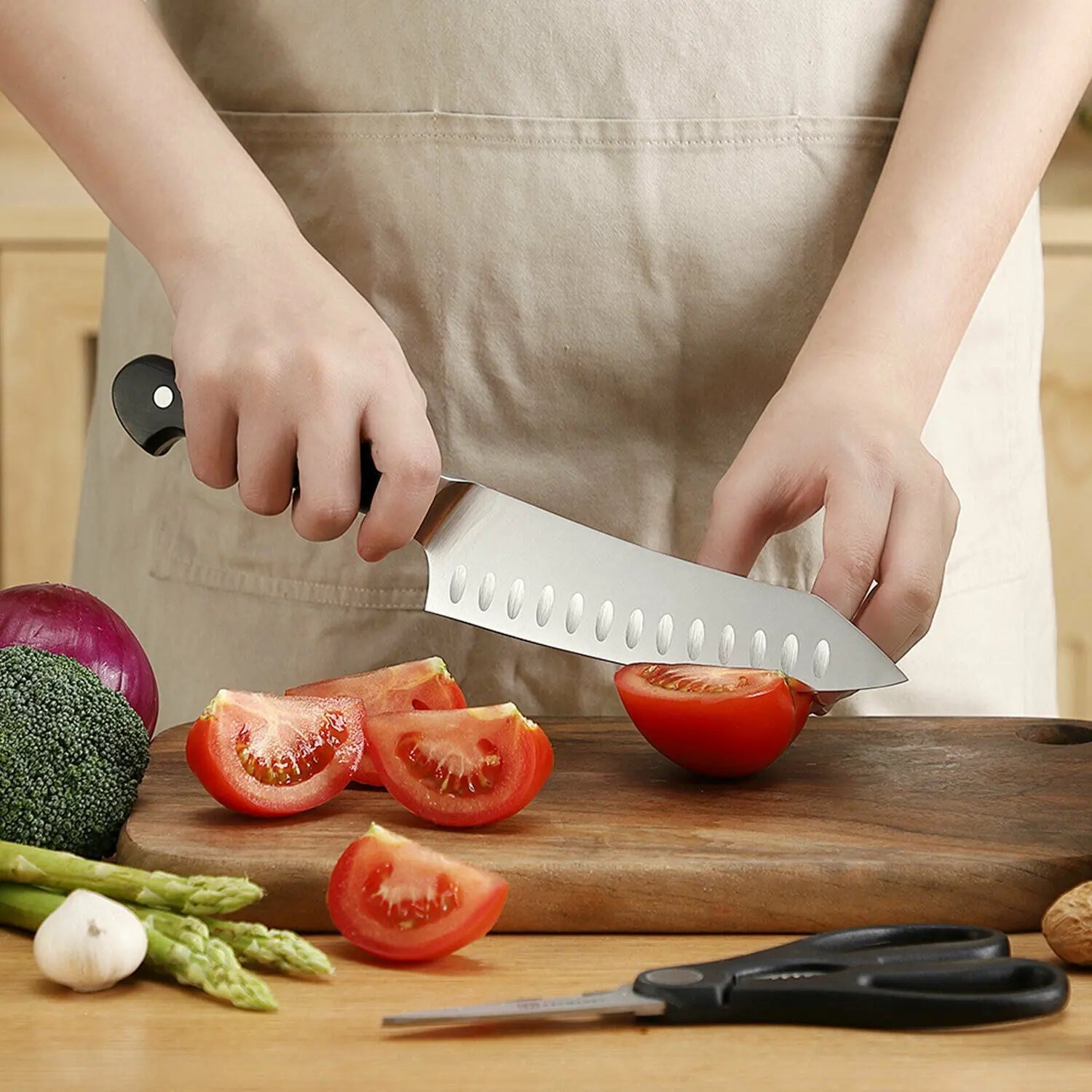 2Pcs Chef Knife Set Stainless steel Kitchen Shears Scissor Cutlery Slicing Gift - VINE GLOBAL