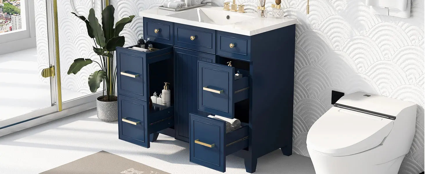 36" Bathroom Vanity Cabinet with Sink Top Combo Set, Single Sink, Shaker Cabinet with Soft Closing Door and Drawer - VINE GLOBAL