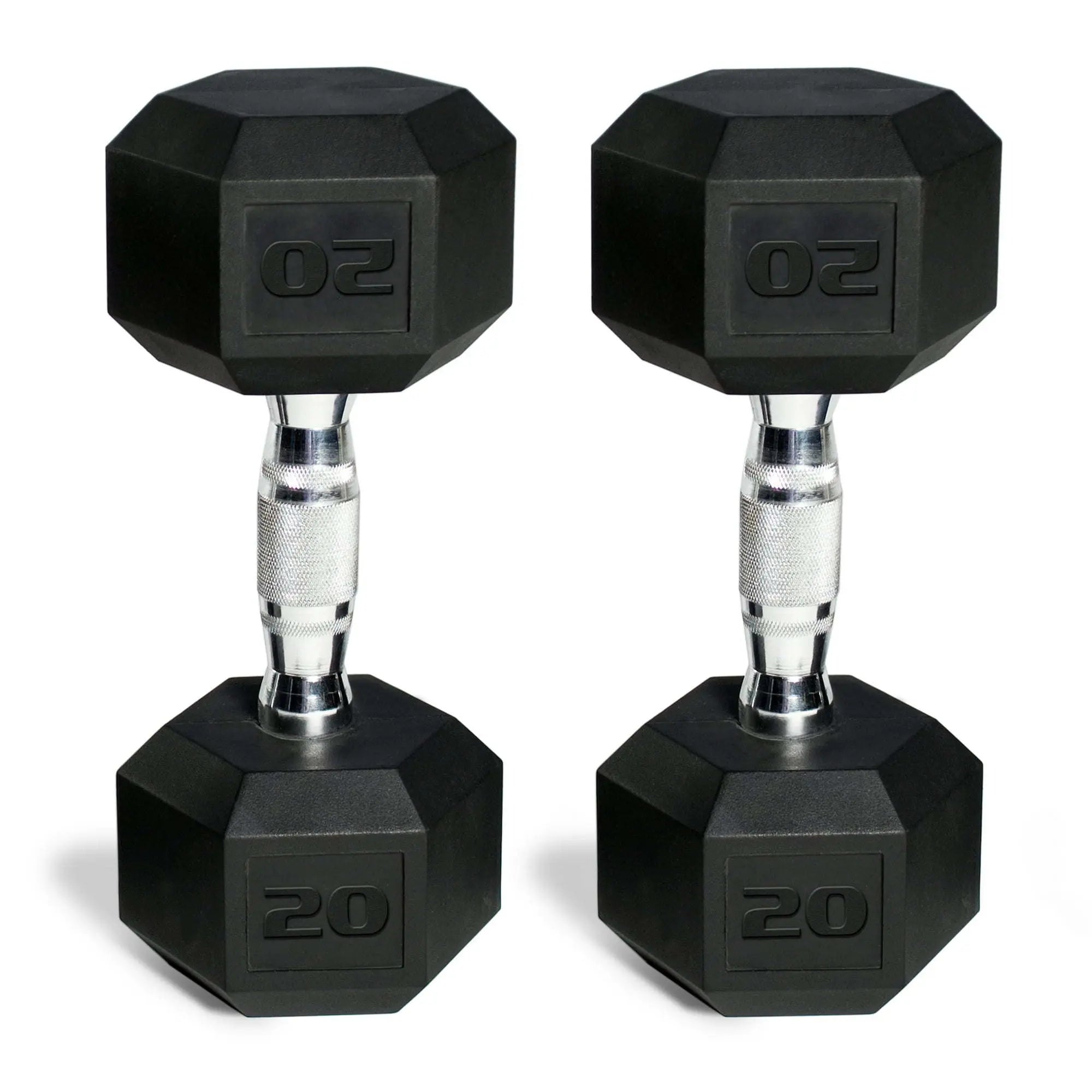 20lb Coated Rubber Hex Dumbbell, Pair - VINE GLOBAL