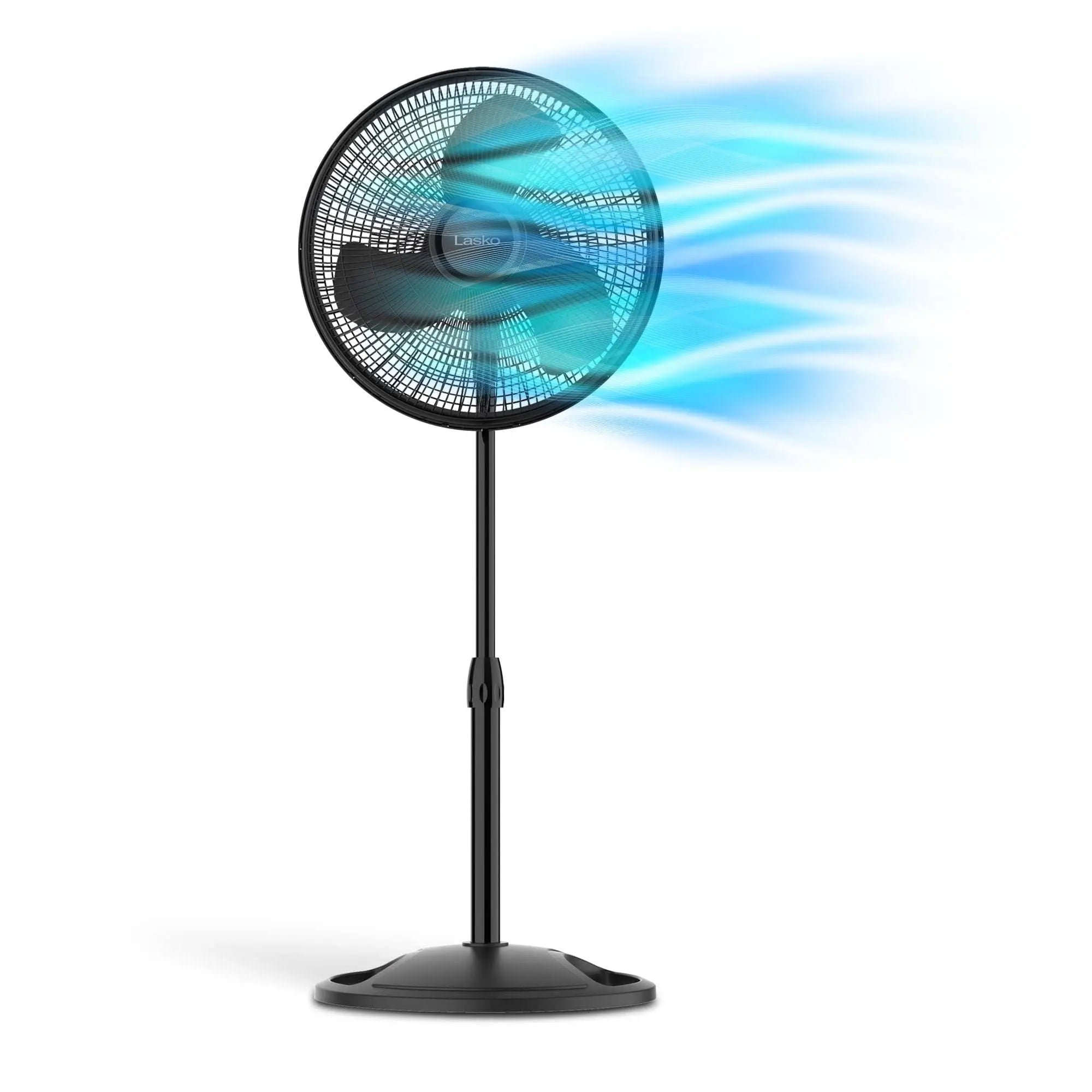 Oscillating Adjustable Pedestal Fan with 3-Speeds, 47" H, Black, - VINE GLOBAL