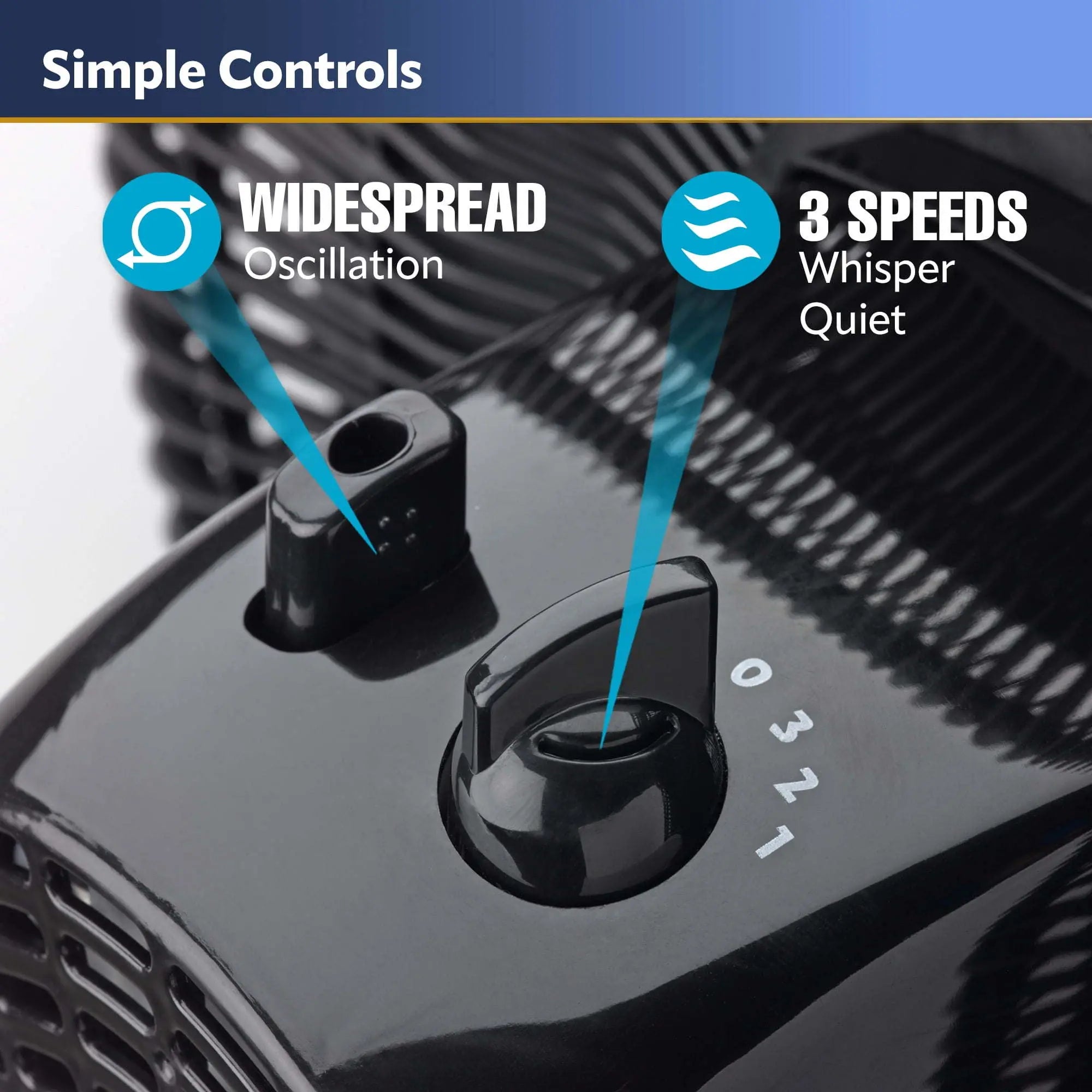 Oscillating Adjustable Pedestal Fan with 3-Speeds, 47" H, Black, - VINE GLOBAL