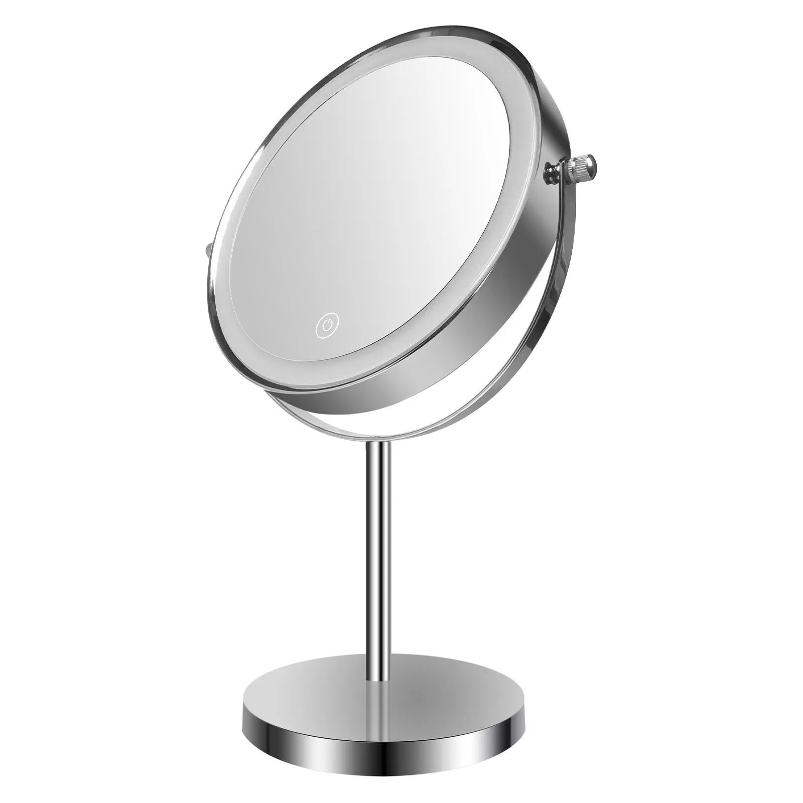8-inch Makeup Mirror with Lights, Double Sided 1X/10X Magnifying Mirror, 3 Color Lighting Dimmable Vanity Mirror with 360° Swivel , Built-In Battery Operated - VINE GLOBAL