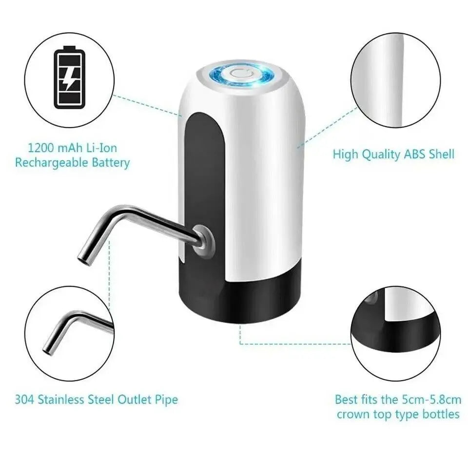 Water Bottle Electric Automatic Universal Dispenser 5 Gallon USB USB Water Dispenser Automatic Drinking Water Bottle Electric Water Bottle Pump Usb Rechargeable Automatic - VINE GLOBAL