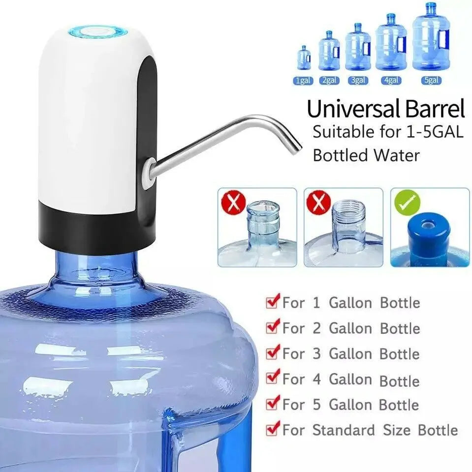 Water Bottle Electric Automatic Universal Dispenser 5 Gallon USB USB Water Dispenser Automatic Drinking Water Bottle Electric Water Bottle Pump Usb Rechargeable Automatic - VINE GLOBAL
