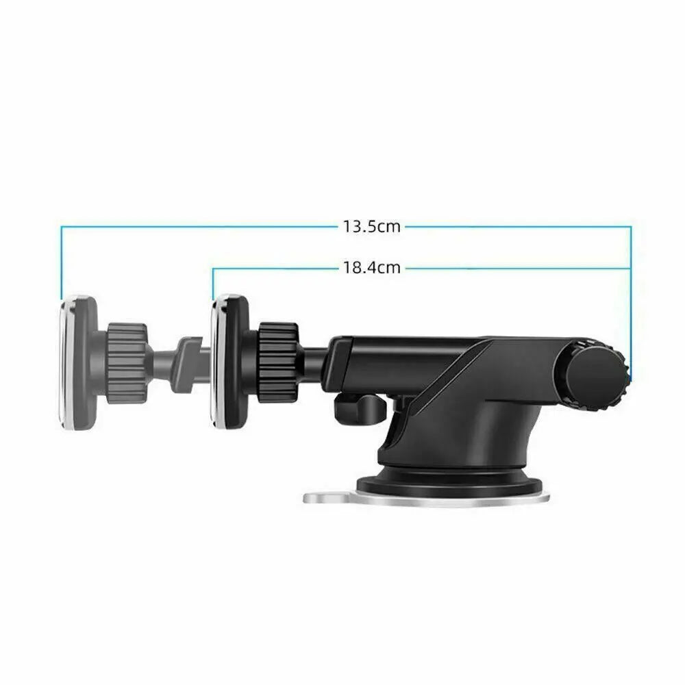 Magnetic Phone Car Mount, Universal Dashboard Windshield Industrial-Strength Suction Cup Car Phone Mount Holder With Adjustable Telescopic Arm, For All Cell Phones - VINE GLOBAL