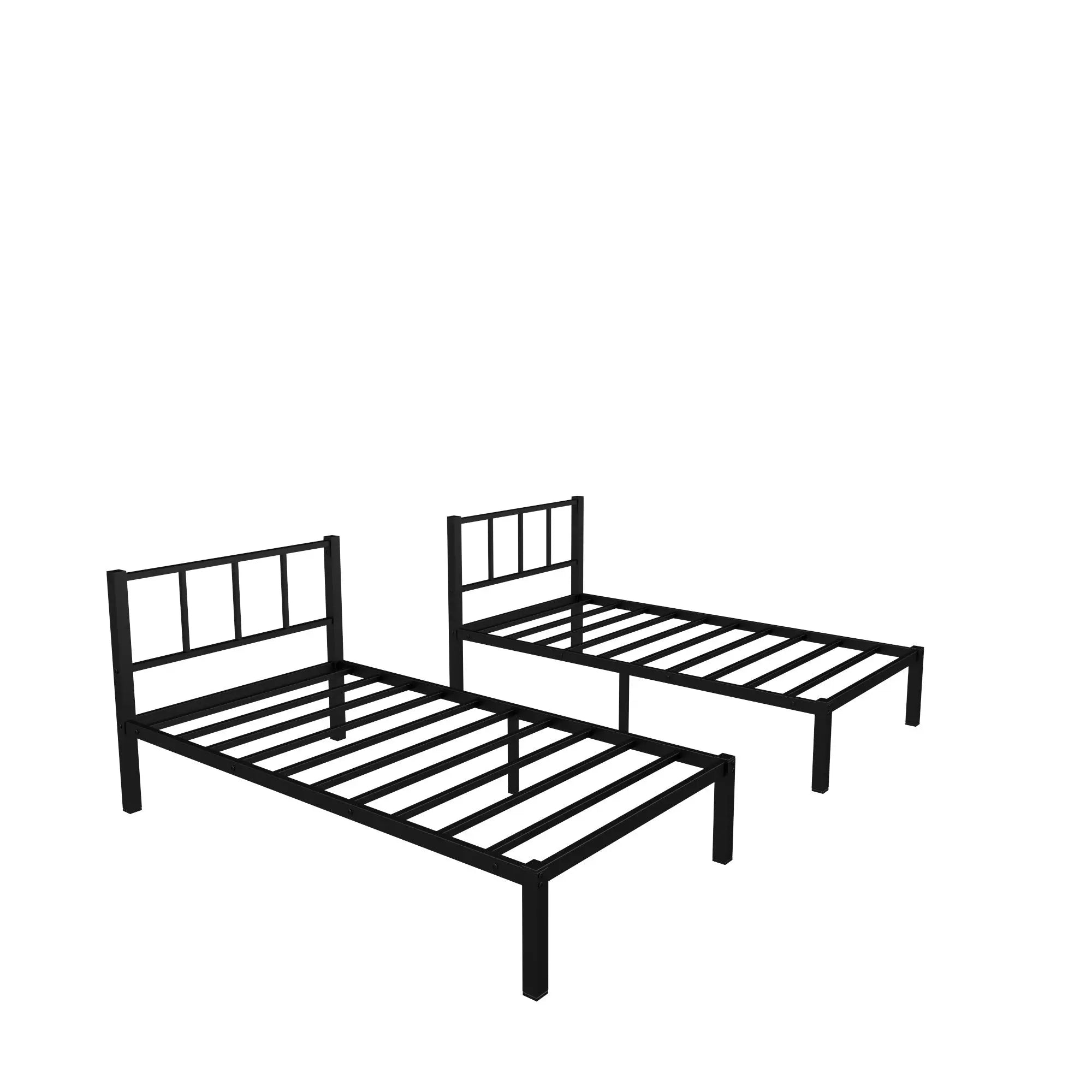 Twin over Twin & Twin Bunk Beds for 3, Twin XL over Twin & Twin Bunk Bed Metal Triple Bunk Bed - VINE GLOBAL