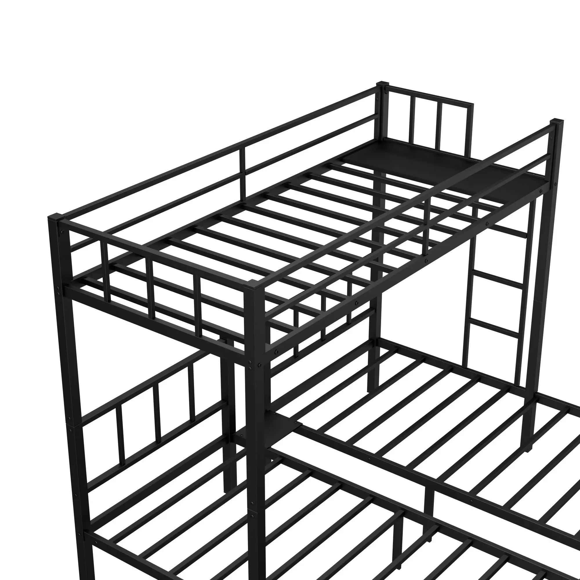 Twin over Twin & Twin Bunk Beds for 3, Twin XL over Twin & Twin Bunk Bed Metal Triple Bunk Bed - VINE GLOBAL