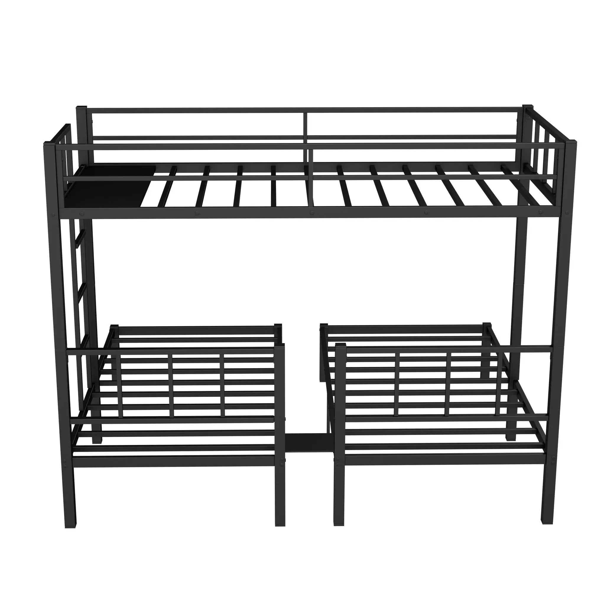 Twin over Twin & Twin Bunk Beds for 3, Twin XL over Twin & Twin Bunk Bed Metal Triple Bunk Bed - VINE GLOBAL