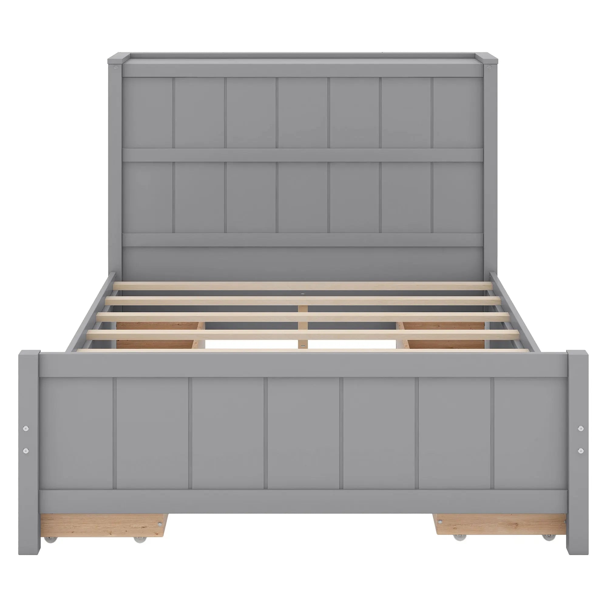 Full Size Platform Bed with Drawers and Storage Shelves - VINE GLOBAL