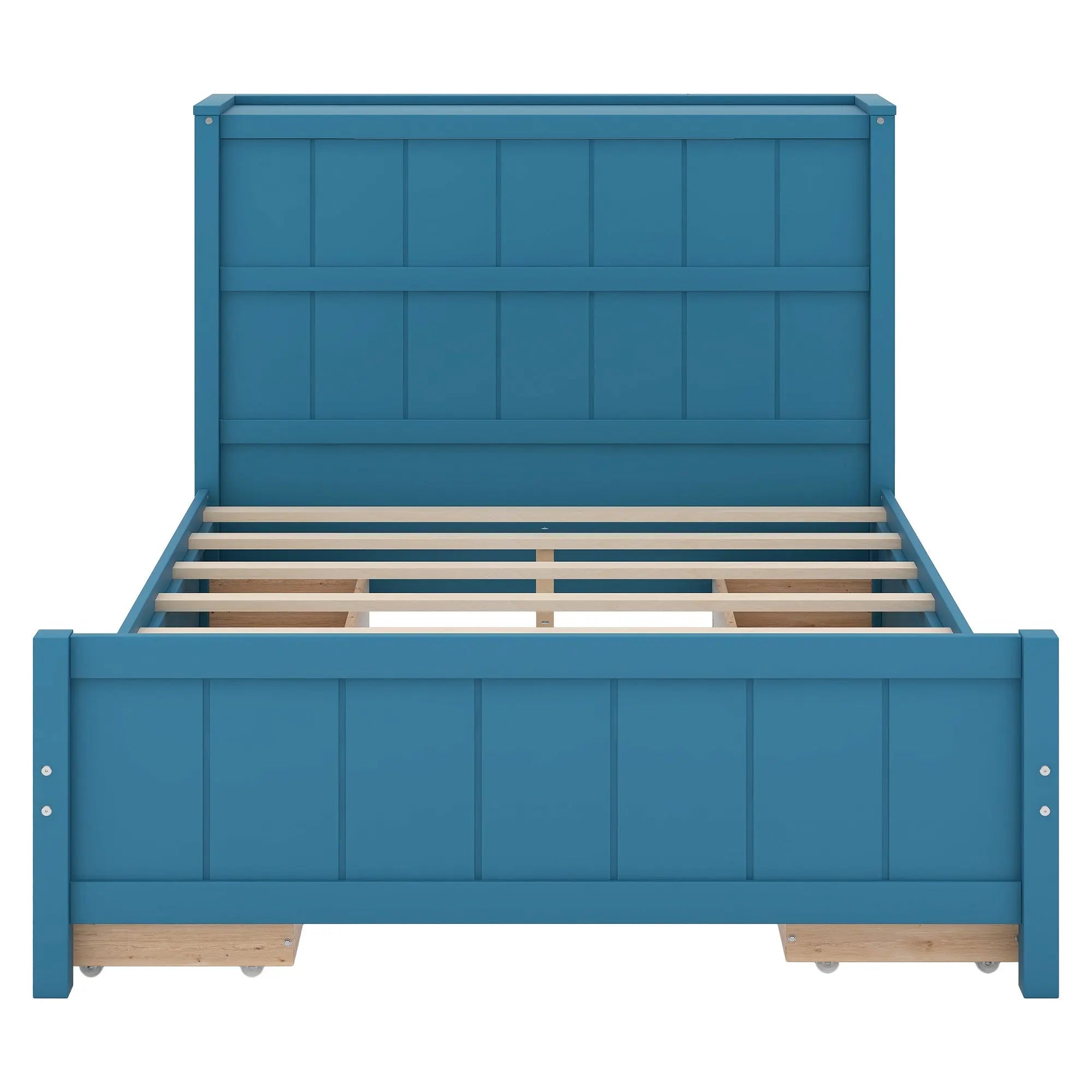 Full Size Platform Bed with Drawers and Storage Shelves - VINE GLOBAL