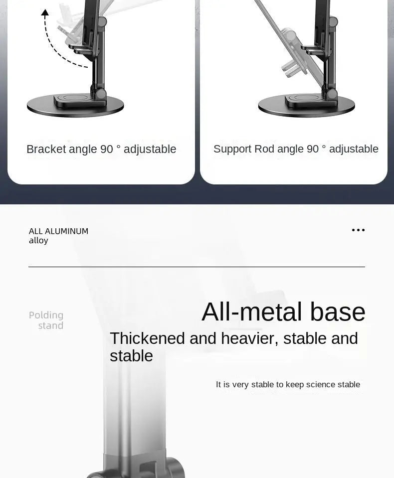 Foldable Cell Phone Stand, C4 Portable Aluminum Phone Holder, Adjustable Phone Dock Cradle Compatible With IPhone 14,13,12,11 Pro Max, Samsung Galaxy, Small Tablets And Other Phones - VINE GLOBAL