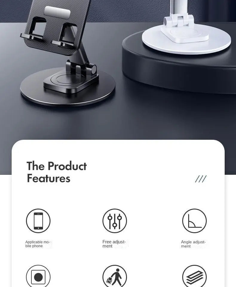 Foldable Cell Phone Stand, C4 Portable Aluminum Phone Holder, Adjustable Phone Dock Cradle Compatible With IPhone 14,13,12,11 Pro Max, Samsung Galaxy, Small Tablets And Other Phones - VINE GLOBAL