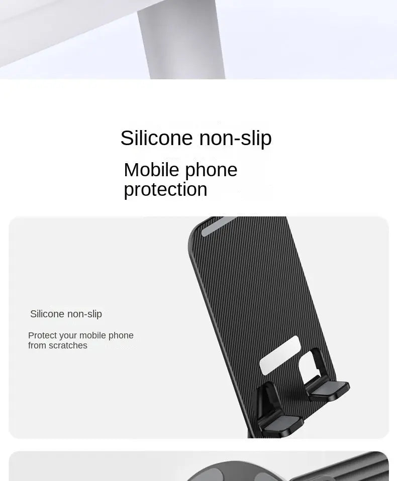 Foldable Cell Phone Stand, C4 Portable Aluminum Phone Holder, Adjustable Phone Dock Cradle Compatible With IPhone 14,13,12,11 Pro Max, Samsung Galaxy, Small Tablets And Other Phones - VINE GLOBAL