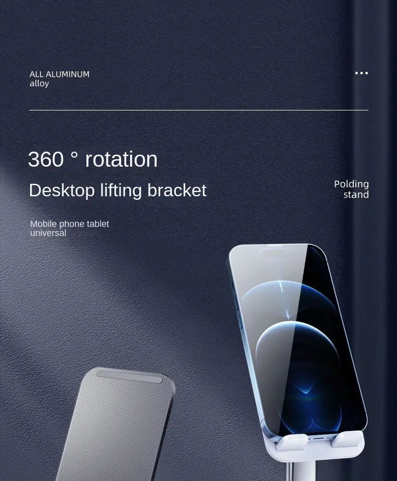 Foldable Cell Phone Stand, C4 Portable Aluminum Phone Holder, Adjustable Phone Dock Cradle Compatible With IPhone 14,13,12,11 Pro Max, Samsung Galaxy, Small Tablets And Other Phones - VINE GLOBAL