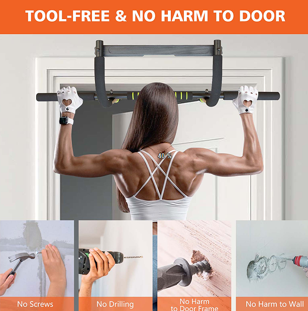 Wall mounted pull rod exercise chat bar Portable immersion bar aerobic training abdominal muscles arms back chest shoulders legs muscles Home / office fitness adults men and women - VINE GLOBAL