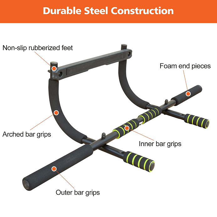 Wall mounted pull rod exercise chat bar Portable immersion bar aerobic training abdominal muscles arms back chest shoulders legs muscles Home / office fitness adults men and women - VINE GLOBAL